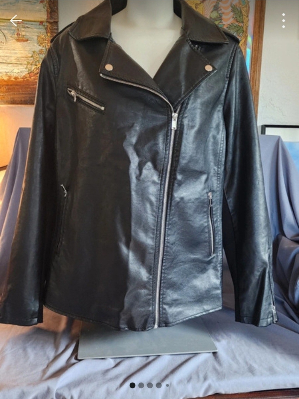 Lane Bryant Black Leather Asymmetrical Moto Jacket
